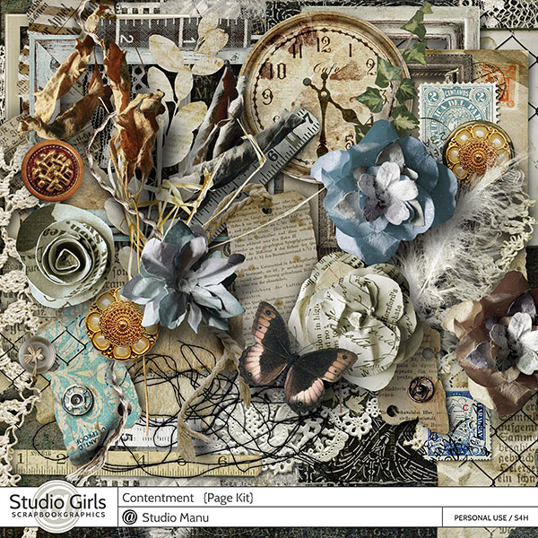 digital scrapbooking Vintage Page Kit