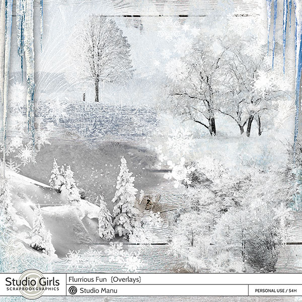 Digital Scrapbooking Winter Overlays