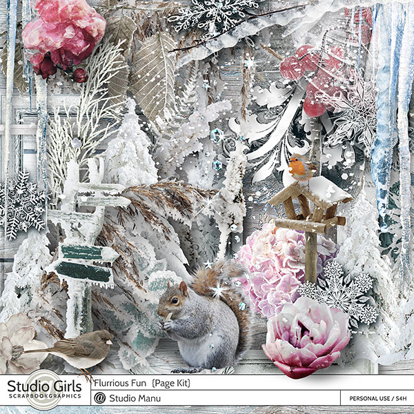 Digital Scrapbooking Winter Page Kit