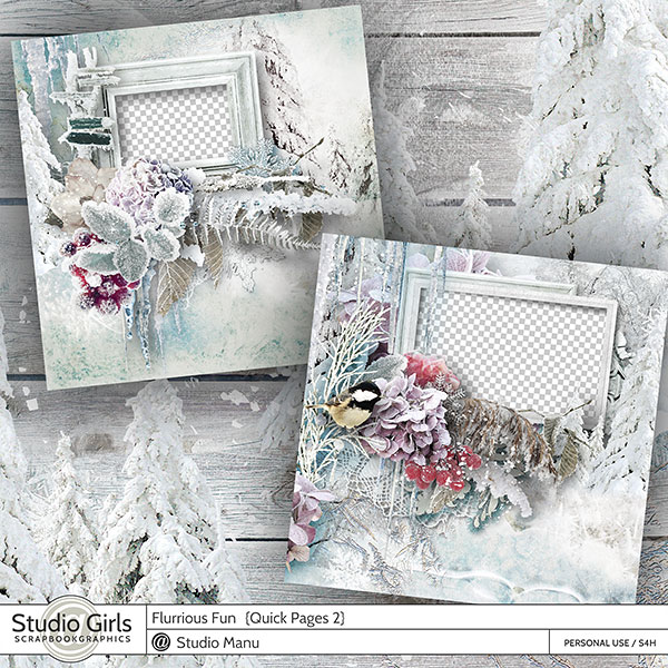 digital scrapbooking Winter Quick Pages
