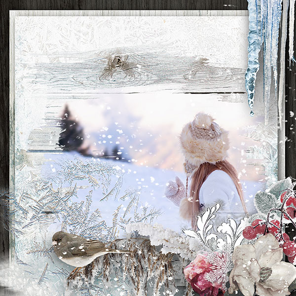 Digital Scrapbooking Winter Inspiration Layout