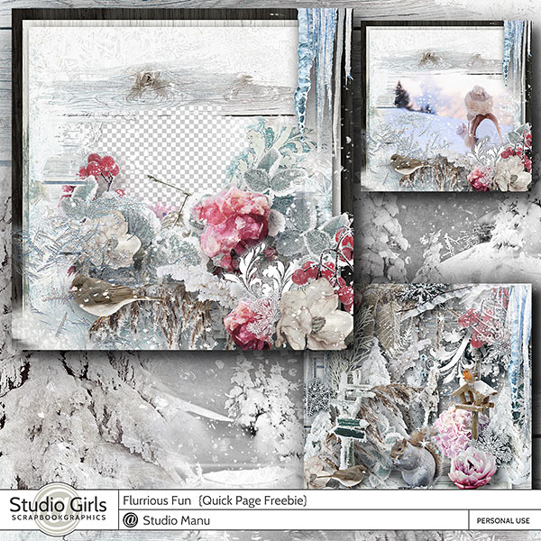 Digital Scrapbooking Winter Quick Page Freebie