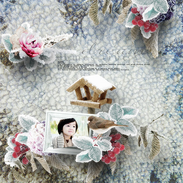 Digital Scrapbooking Winter Inspiration Layout