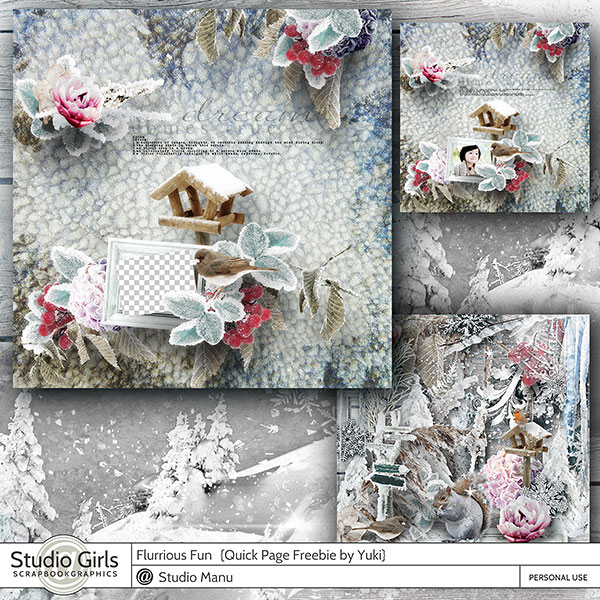 Digital Scrapbooking Winter Quick Page freebie