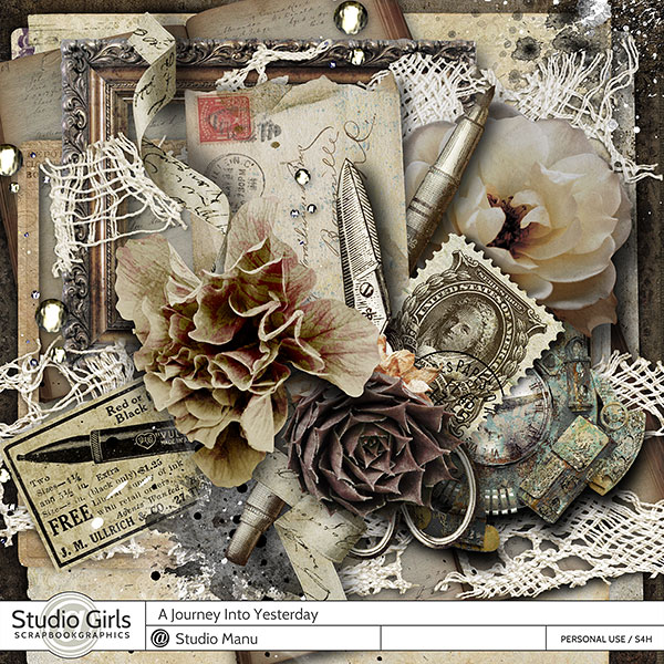 Vintage Scrapbook Page Kit