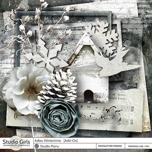 Adieu Wintertime Scrapbooking Winter Kit Freebie