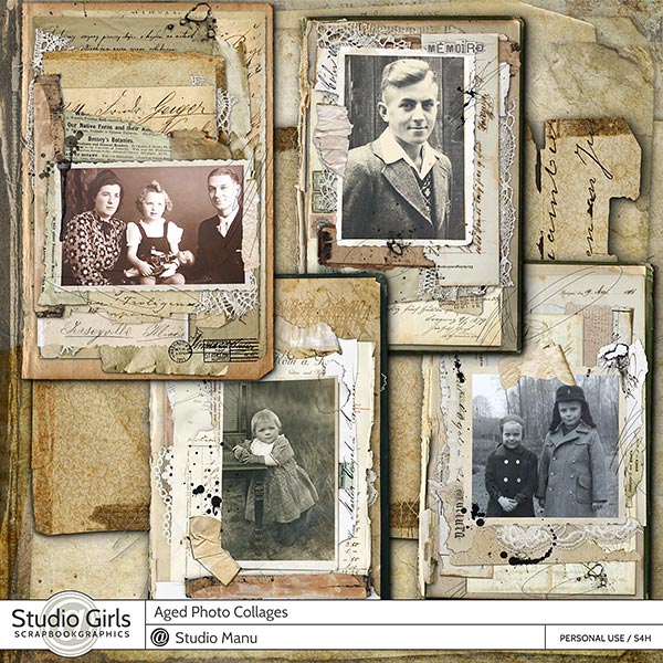 Aged Photo Paper Collages