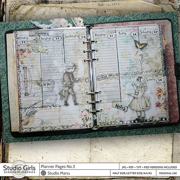 Artful Weekly Planner Pages Printable