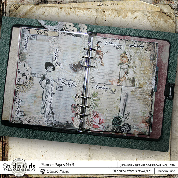 Artful Weekly Planner Pages Printable