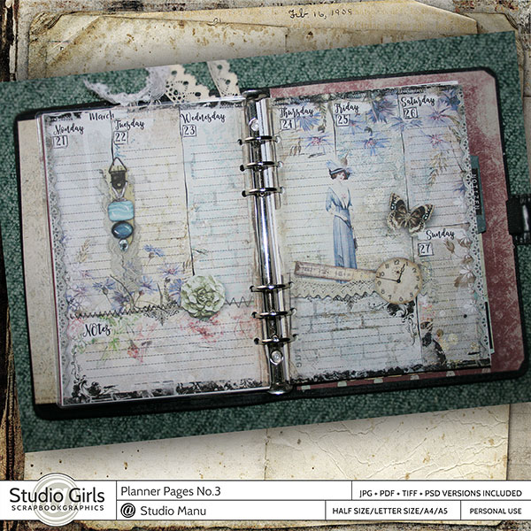 Artful Weekly Planner Pages Printable