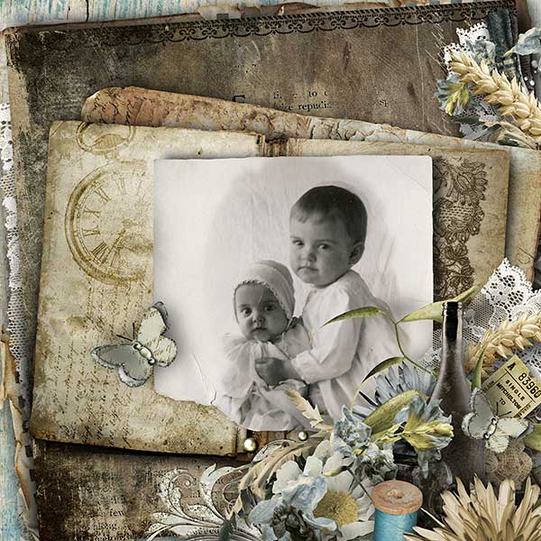 Vintage Scrapbook Inspiration Layout