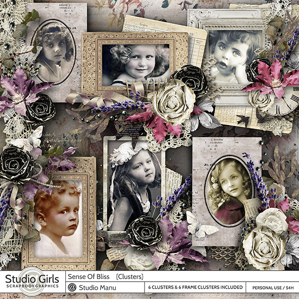 Vintage Scrapbooking Clusters