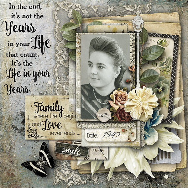 pocket scrapbook page digital