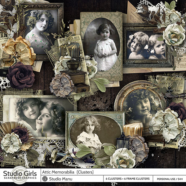 Attic Memories Scrapbooking Cluster Frames