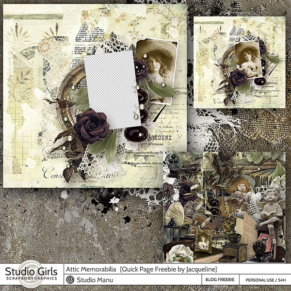 Vintage Scrapbook Quick Page Freebie