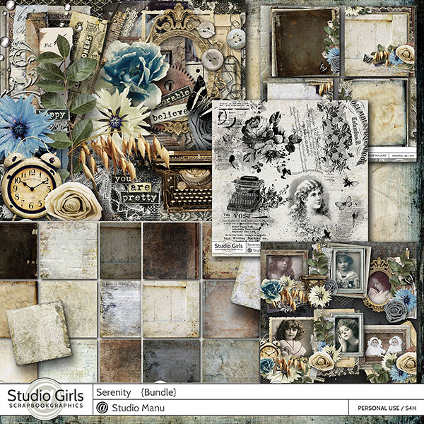 vintage digital scrapbook page kit