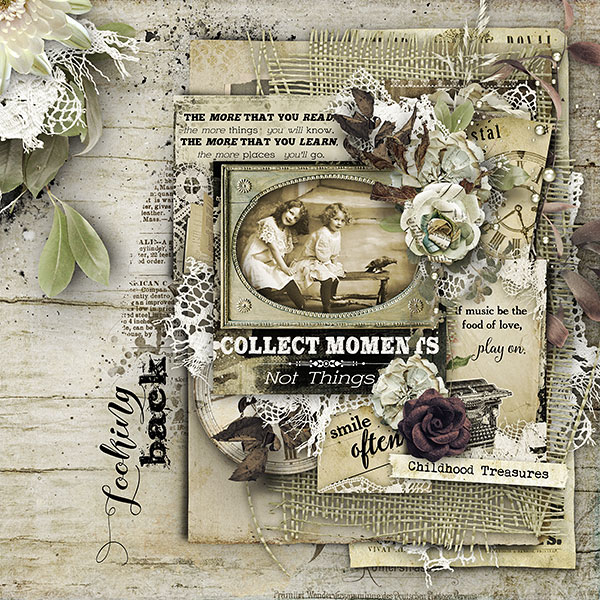 Digital Scrapbook Page using Pocket Cards