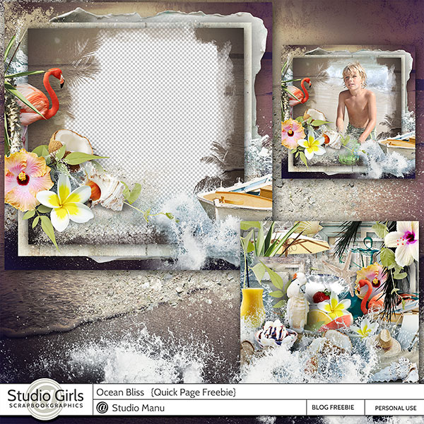 Summer Digital Scrapbook Quick Page Freebie