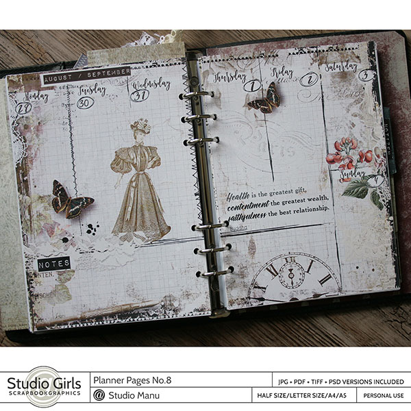 printable vintage planner pages