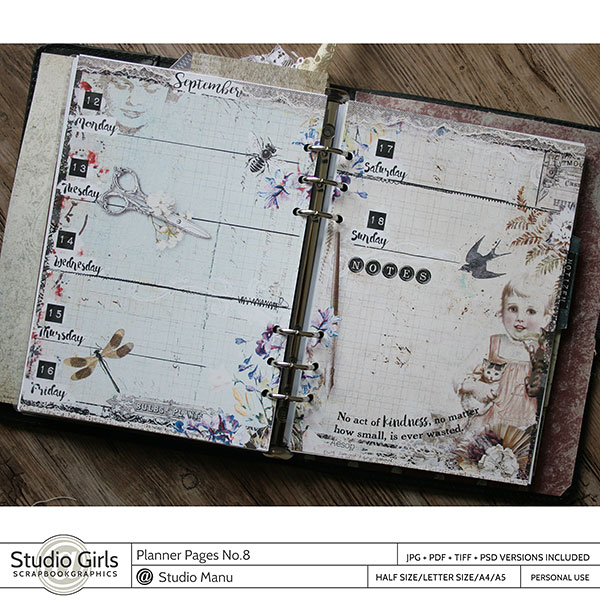 printable vintage planner pages