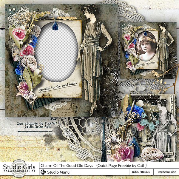 Vintage Scrapbook Quick Page Freebie