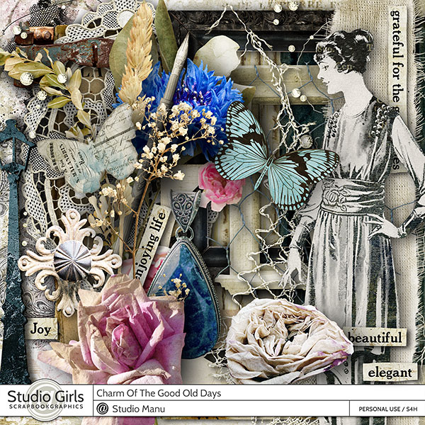 Charm Of The Good Old Days Scrapbook Page Kit