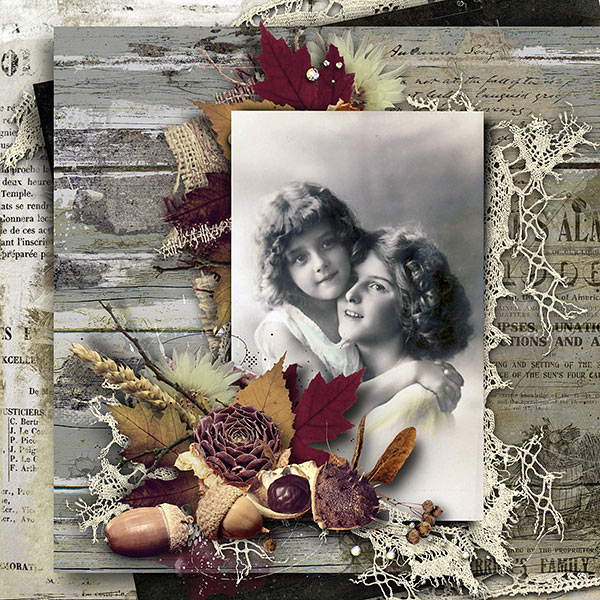 Fading - Vintage Autumn Inspiration Layout