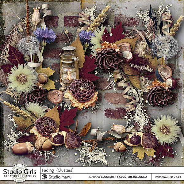 Fading Autumn Scrapbook Clusters