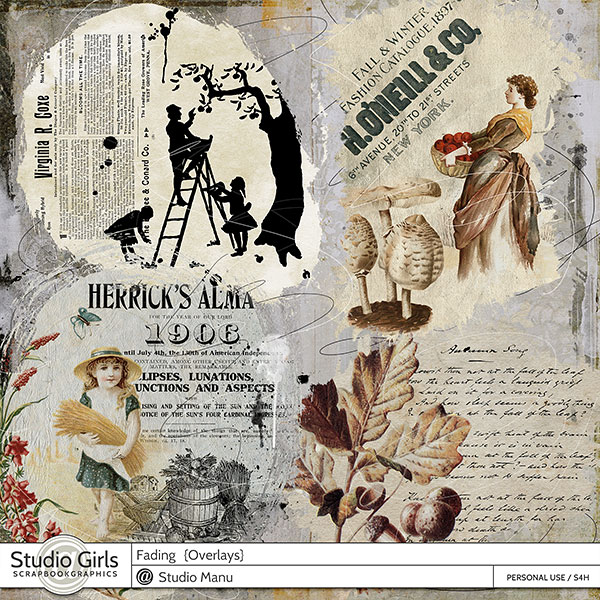 Fading Autumn Scrapbook Overlays