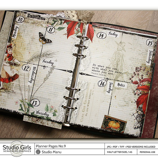 Printable planner pages