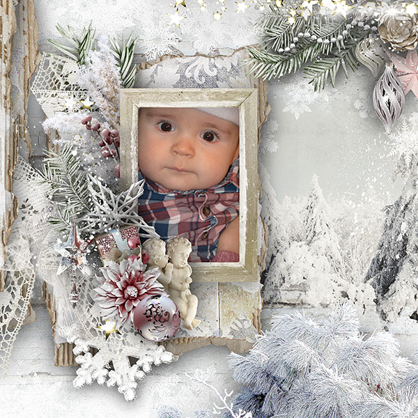 Digital Scrapbooking Inspiration Layout Christmas Winter