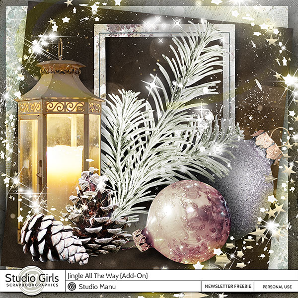 Digital Scrapbooking Freebie Kit Jingle All The Way Christmas Winter