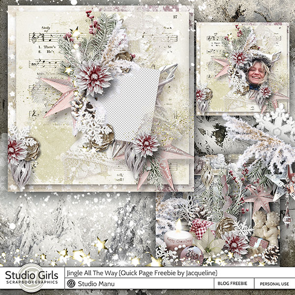 Christmas Scrapbooking Freebie Quick Page by Jacqueline