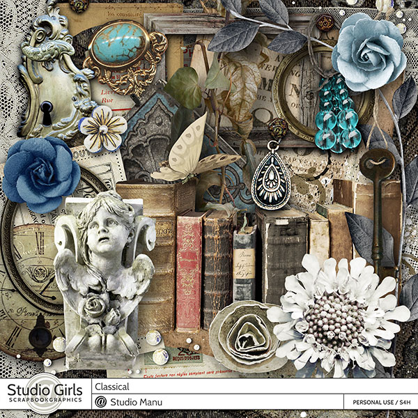 Classical Digital Scrapbook Page Kit