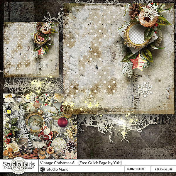 Vintage Christmas Quick Page Freebie