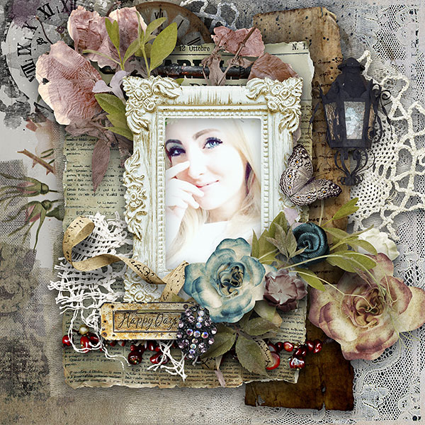 Vintage Inspiration Scrapbook Layout