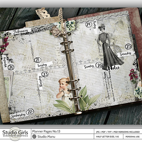 Vintage Printable Planner Pages Weekly