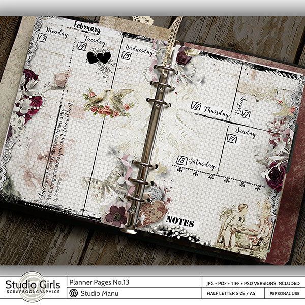 New Printable Planner Pages, A Real Vintage Weekly Planner ...
