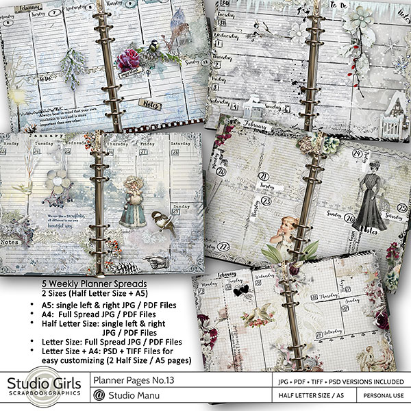 Vintage Printable Planner Pages Weekly