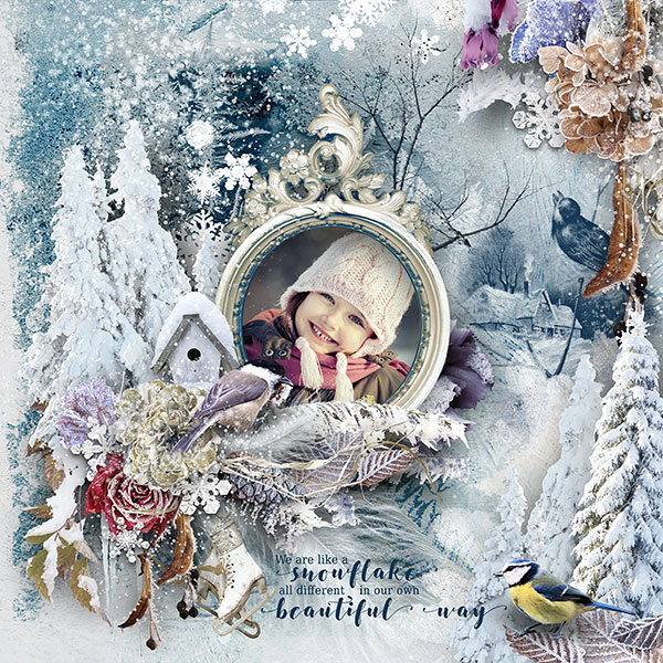 Winter Scrapbook Inspiration Layout