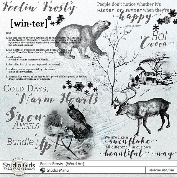 Winter Word Art and Stamps