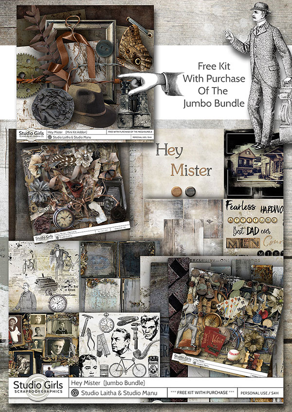 Hey Mister Masculine Scrapbook Collection with Free Kit