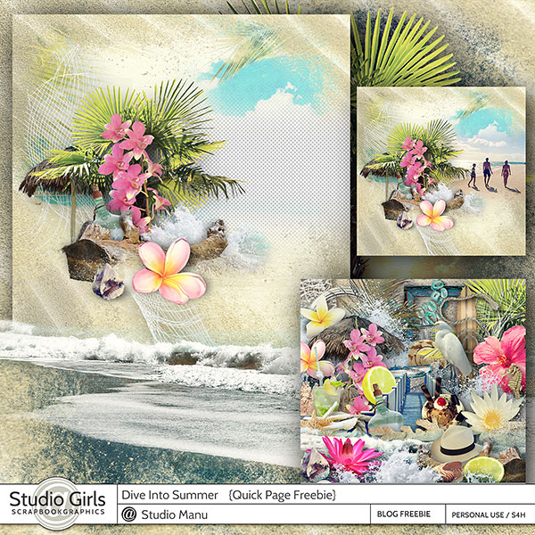 Summer Scrapbook Quick Page Freebie