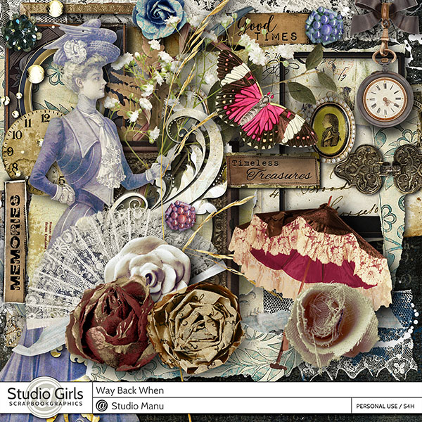 Way Back When digital scrapbook vintage kit