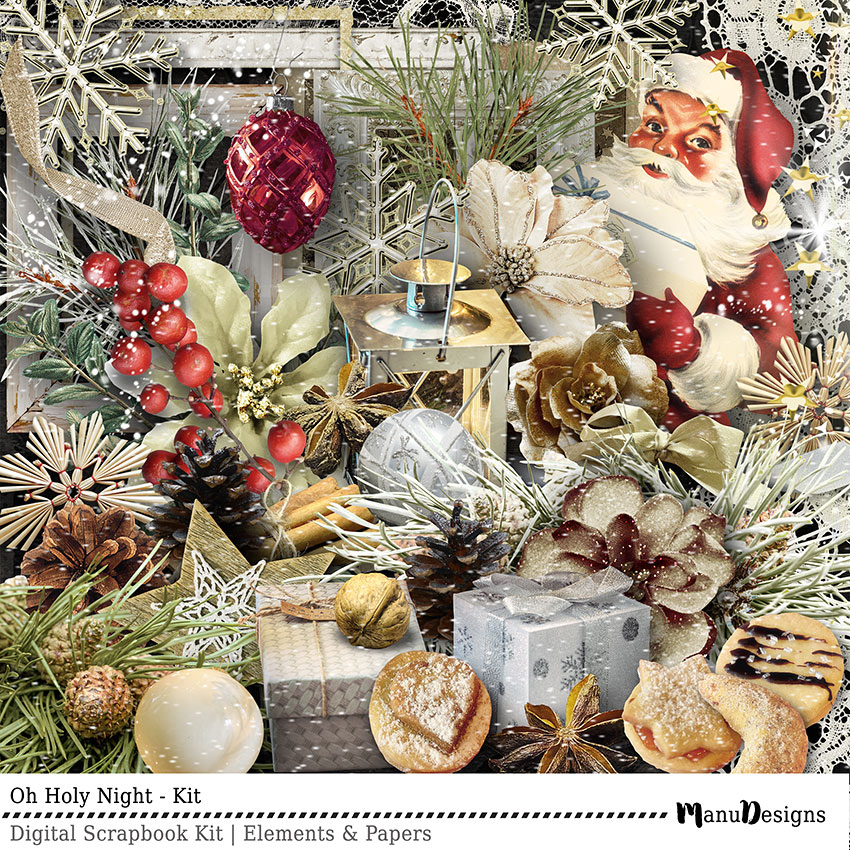 Christmas digital scrapbook kit