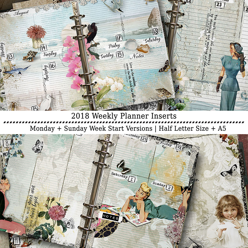 Weekly planner inserts 2018