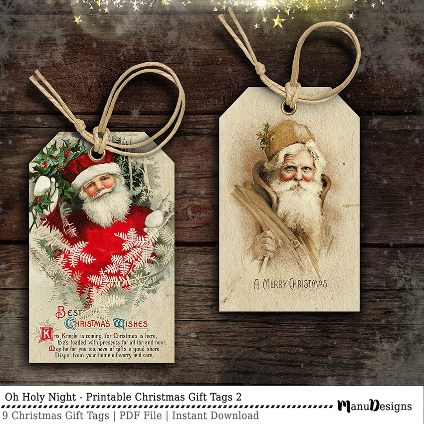 Vintage Christmas Gift Tags Printable