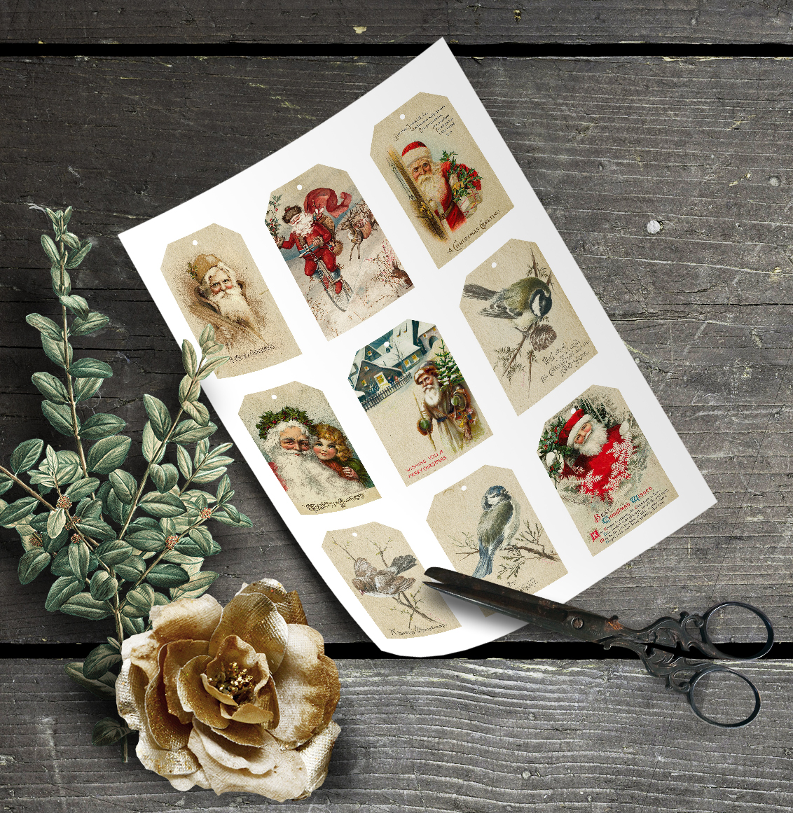 Vintage Christmas Gift Tags Printable