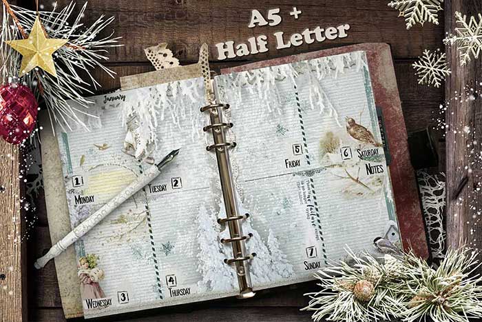 Half Letter and A5 planner inserts printable