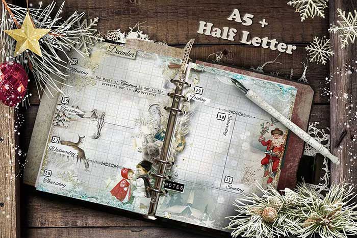 Half Letter and A5 planner inserts printable